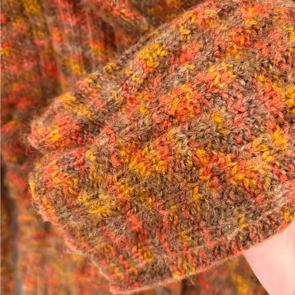 Prana Multicolor Wool Blend Cable Knit Cowl Neck Cardigan Size Small - Picture 9 of 16